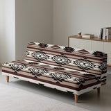 Western Aztec Armless Futon Cover Navajo Southwestern Ethnic Stretch Armless Sofa Slipcover with Elastic Bottom Washable Couch Covers for Sofa Decor