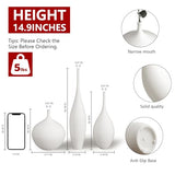 Relexome White Ceramic Vase Modern Boho Wabi-Sabi Flower Vase Set of 3 Decorative Aesthetic Vases for Centerpieces Pampas Matte Minimalist Vases for Living Room Table Shelf Home Decor Gift
