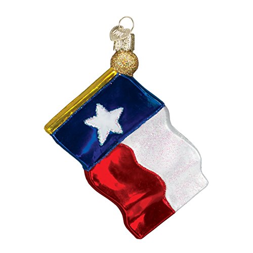 Old World Christmas Ornaments: Texas State Flag Glass Blown Ornaments for Christmas Tree (36045) 2 1/2" X 3