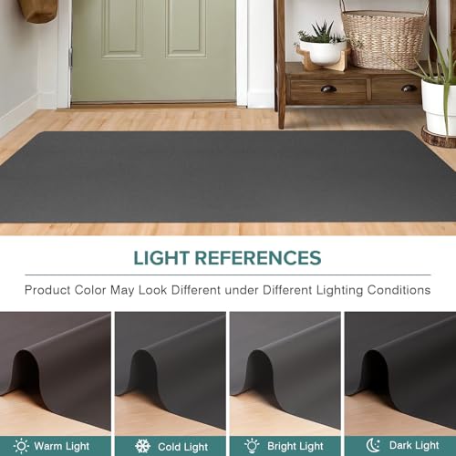 Hallway Runner Rug for Kitchen, 2'x6' Leather-Look Vinyl Waterproof
