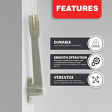 Amazing Drapery Hardware Spring Loaded Cord Tensioner for Cord Loops - Ivory, Wall or Floor Mount - 1 Pack