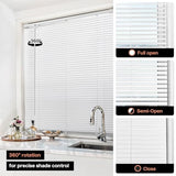 LazBlinds No Drill Vinyl Mini Blinds, 35" W x 64" H, White | S-Shaped Slats Create a Tighter Seal, Ideal for Bedrooms, Kitchens & Bathrooms
