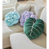 Green Philosophy Co. Philodendron Gloriosum Leaf Pillow - Forest Green
