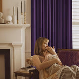 NICETOWN Purple Room Darkening Velvet Curtains, 84 inch Long, Living Room Back Tab & Rod Pocket Window Treatment Drapes Farmhouse for Theater, Set of 2, 52" Width