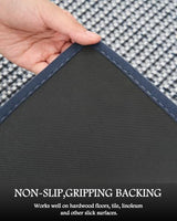PADOOR Extra Large Kitchen Runner Rugs and Mats 2PCS, 2.5'x6'+20"x32",Blue