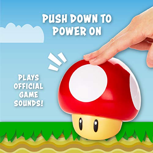 Paladone Super Mario Bros Mushroom Light with Sound, Nintendo Collectable Light Up Figure Night Light