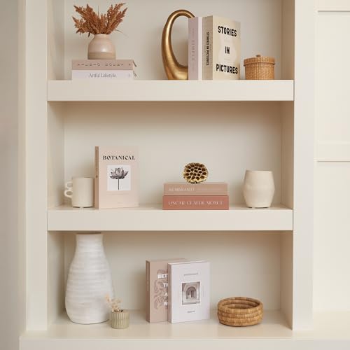 Beautiful Decorative Books - Set of 9 Boxes Enhance Your Coffee Table, Bookshelf or Mantel Shelf Decor - Aesthetic Fake/Faux Books for Modern Home Decoration, Photo Storage and as a Keepsake Box