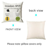 ONFAON Grandpa Gifts,Grandpa's Spot Throw Pillow Covers 18x18 Inch,Put Phone Glasses and Remote Control Pillowcase,Birthday Christmas Thanksgiving Day Gifts for Grandpa Stepdad,3-Pocket