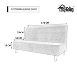 Easy-Going Stretch Futon Slipcover Armless Futon Bed Cover Furniture Protector Without Armrests with Elastic Bottom for Kids, Soft Jacquard Fabric Small Checks (Large, Dark Gray)