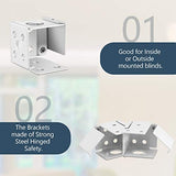 Hotop 6 Pieces 1 Inch Blind Brackets White Profile Box Mounting Iron Window Blinds Headrail Bracket Metal Low Profile Box Mounting for Window Blinds