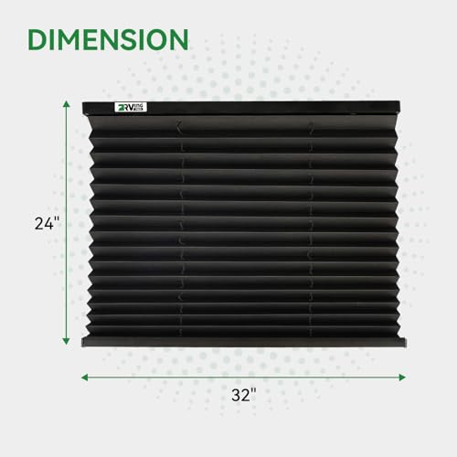 RV Blinds for Camper Windows, Camper Replacement Blinds, Privacy Protection, RV Window Shades for RV, Camper, Travel Trailer, Black (32" W x 24" L)