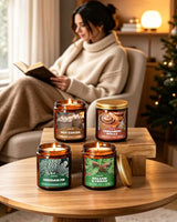 Winter Candles Set - 4 Pack Candles for Home Scented, 28 oz Soy Wax