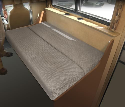 RV Couch Covers for Sofa Bed - 2-Piece Stretchable Backrest & Seat Covers for Jackknife Sleeper Sofas (Khaki)