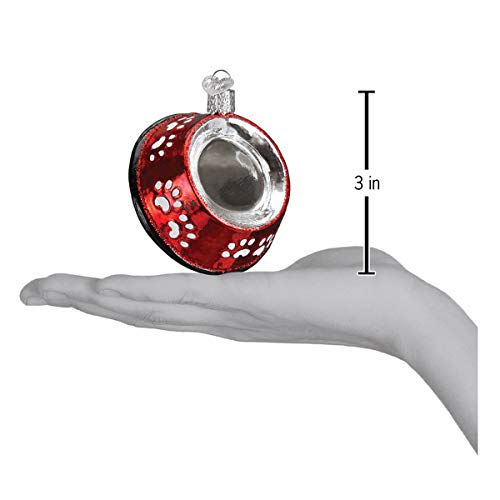 Old World Christmas Glass Blown Ornament Dog Bowl (32285)