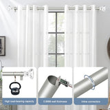TVWOO Silver Decorative Crystal Curtain Rods 36 to 88 Inch:Heavy Duty Adjustable Window Curtains Rods for Living Room Bedroom,Nickel Modern Girly Acrylic Drapery Rod with Clear Bling Diamond Finials