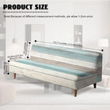 Decorative Armless Futon Cover Stretch Futon Sofa Bed Slipcover Machine Washable Printed Couch Cover Non-Slip Furniture Protector for Home Decor, Wood Grain Print White Blue