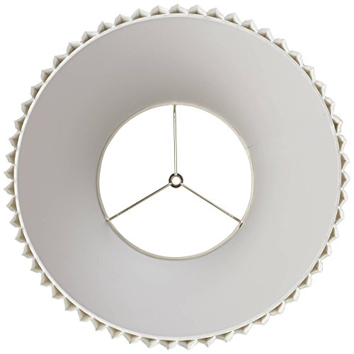 10" Top x 17" Bottom x 14 1/2" High x 14 3/4" Slant Lamp Shade (Pre-Assembled) Replacement Large Ivory White Bell Round Traditional Pleated Spider Harp Finial - Springcrest