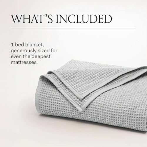 BOLL & BRANCH Waffle Bed Blanket, King/Cal King, Cream