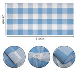 Front Porch Rug 24''x51''Light Blue and White Outdoor Rug Cotton Woven Washable Door Mat Outdoor for Layered Hello Welcome Door Mat Kitchen Farmhouse Entryway