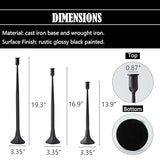 Iron Taper Candle Holder Set of 3, Black Candlestick Holders 19.3”17” 14” Heightening Decorative Candle Stand Set for Wedding, Dining Table, Home Decoration (Black)