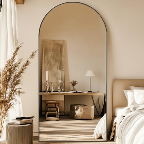 Full Length Mirror 77"x38" Oversized Arched Mirror Large S Oversized Arched Mirror Large Standing Mirror Tall Mirror Body Floor Mirror Wall Mirror Hanging Mirror for Bedroom Living Room Aluminum Frame