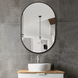 Bathroom Vanity Mirror for Wall, 36''x24'' Black Oval Bathroom Mirror for Over Sink, Bedroom, Living Room, Entryway, HD Tempered Glass, Wall Mounted Horizontally or Vertically