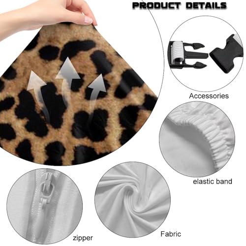 Leopard Print Gaming Chair Covers Cheetah Print Office Chair Covers Slipcovers with Armrest Cover for Gamer Room Decor 4pc/Set