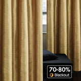 BULBUL Velvet Gold Curtains 84 inch Length- Living Room Blackout Thermal Window Drapes Darkening Decor Grommet Curtains for Bedroom Set of 2 Panels