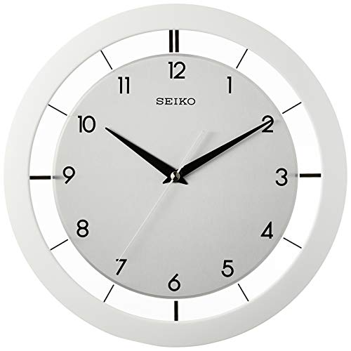 SEIKO QXA520WLH Metal Non Ticking Wall Clock, White, 11 Inch