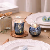 12PCS Assorted Blue Votive Candle Holders, Mercury Tealight Candle Holder Glass