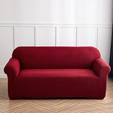 1 Piece Non-Slip Stretch Loveseat Slipcover Sofa Cover,Spandex Jacquard Sofa Cover for Loveseat with Elastic Bottom for Living Room,Red,4 Seater(235-300cm/92-118inch)