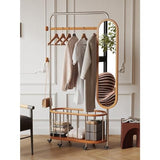 Floor Multifunctional Floor-Standing Full-Length Mirror and Coat Rack for Bedroom Mirror