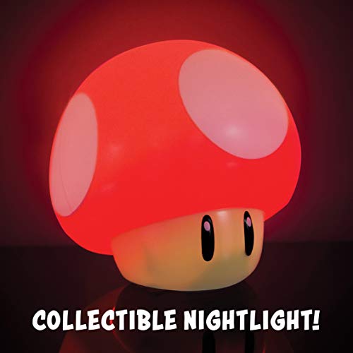 Paladone Super Mario Bros Mushroom Light with Sound, Nintendo Collectable Light Up Figure Night Light