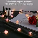 suddus Cherry Blossom Lights, 12.8 ft 40 LED Flower String Lights Battery Operated with Remote, Pink Fairy Light for Bedroom, Holiday, Party, Indoor,Christmas