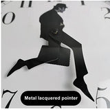 TANKRIN Ministry of Silly Walks Clock, Silly Walk Wall Clock, A Interesting Wall Clock for Bedroom Kitchen Living Room, Novelty Home Decor Gifts (Black)