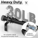 VOIIY Curtain Rods for Windows 48 to 84 Inch(4-7 Feet),Black 1'' Diameter Drapery Rods with End Cap Style Design,Modern Adjustable Heavy Duty Curtain Rod,Size:36''-88''