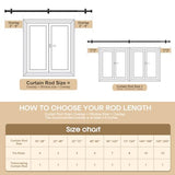 Matte Black Curtain Rods for Windows 32-240 Inches (2.5-20 Ft) Adjustable Heavy Duty Drapery Rod - 1 Inch Diameter Extra Long Black Steel Curtain Rods