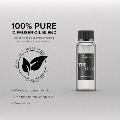 Scentiment The One Diffuser Oil - Premium Hotel Scent with Notes of Cardamom, Leather, Lemon with Cinnamon & Sandalwood Home Scent, Hotel Fragrance Oil Diffuser Refill - 4.06 fl oz (120 mL)