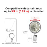 Lansian 20pcs Rustproof Drapery Matte Stainless Steel Metal Curtain Rings with Clips,Tension Curtain Hangers Clips, Decorative Curtain Rod Window, Matte Silver (1" Interior Diameter)