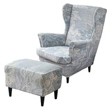 HAOYONG Stretch Wing Chair Cover Set Ottoman Slipcover 2 Pieces Wingback Chair Slipcover and and 1 Piece Rectangle Storage Stool Cover Removable Armchair Sofa Covers for Living Room Bedroom
