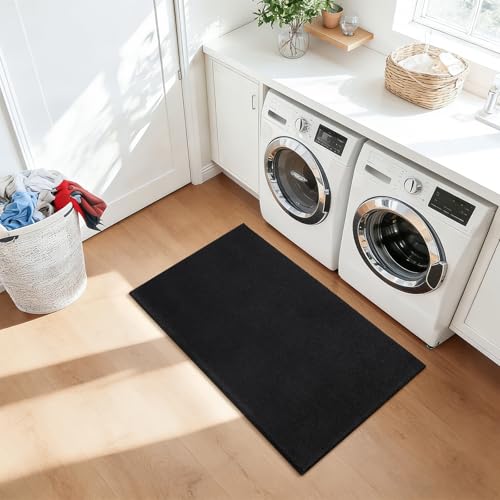 ISEAU 2x4 Soft Runner Rug for Hallway, Washable and Non-Slip, Black