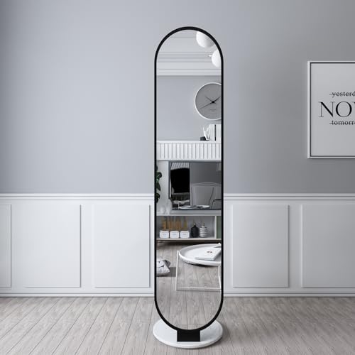 Full-Length Mirror Home Bedroom Dressing Mirror Full-Body Floor Mirror Hanging Hanger Combination Vertical Rotatable Fitting Mirror Full Length Floor Mirror (A)