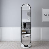 Full-Length Mirror Home Bedroom Dressing Mirror Full-Body Floor Mirror Hanging Hanger Combination Vertical Rotatable Fitting Mirror Full Length Floor Mirror (A)