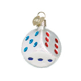 Old World Christmas Vegas Dice Glass Blown Ornament for Christmas Tree, Handcrafted Holiday Decoration, Gamble Collection