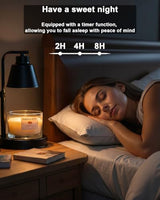 Candle Warmer Lamp with Timer - Adjustable Height & Brightness, 2 Bulbs Included - Flameless Wax Melter for Home