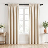 HEI!DEAR Black Adjustable Curtain Rods for Windows:48-84 Inch,1 Inch Heavy Duty Curtain Rod for Bedroom Living Room,Matte Black Iron Easy Install Modern Decorative Window Treatment Single Rods,30-84"