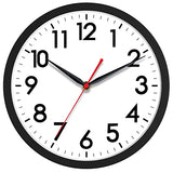 AKCISOT 14 Inch Wall Clock Silent Non-Ticking Modern Wall Clocks Battery Operated - Analog Classic Clock for Office, Home, Bathroom, Kitchen, Bedroom, School, Living Room(Black)
