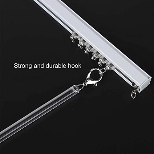 2 Pack Curtain Pull Rod with Metal Snap Invisible Clear Curtain Push Wand for Drapery and Grommet Curtains 1/2 Inch Wide (Acrylic, 40 Inch)
