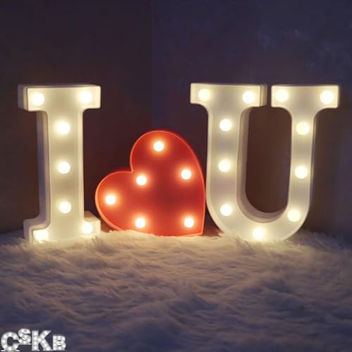 Light Up I Love You Letters Sign for Wedding LED Heart Marquee Lights Night Light Lamp Christmas Holiday Gift Home Party Decoration