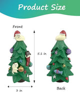 Refintural 5.1 Inch Resin Christmas Cat Tree - Perfect for Office, Home or Gift - Adorable Mini Christmas Tree with Cute Cat Kitten Figurines Cute Christmas Decoration for Cat Lovers